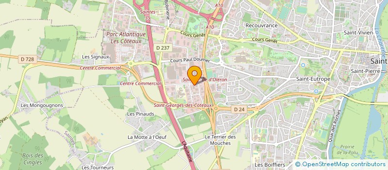 localisation de l'entreprise COMERO  SAINTES