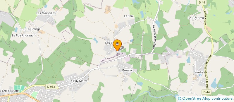 localisation de l'entreprise COMICE AGRICOLE DES BIARDS DU CANTON AUREIL FEYTIAT PANAZOL SAINT JUST LE MARTEL  SAINT-JUST-LE-MARTEL