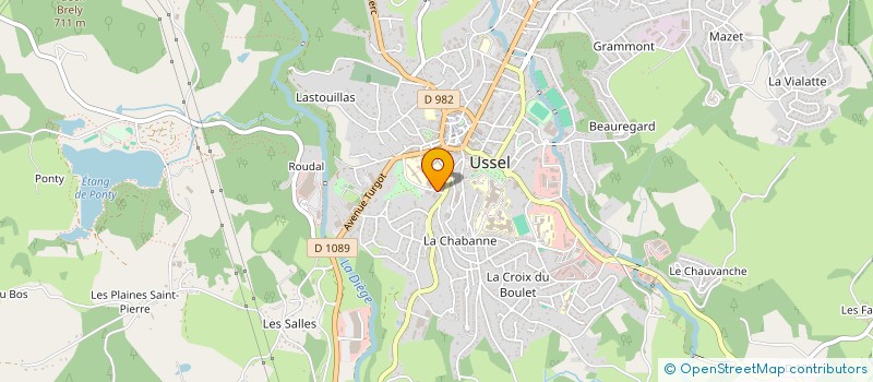 localisation de l'entreprise COMICE AGRICOLE DES CANTONS D'USSEL  USSEL