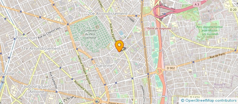 localisation de l'entreprise COMITE 20 CHARONNE  PARIS