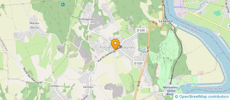 localisation de l'entreprise COMITE ANIMATION PORCIEU-AMBLAGNIEU (C.A.P.A)  PORCIEU-AMBLAGNIEU