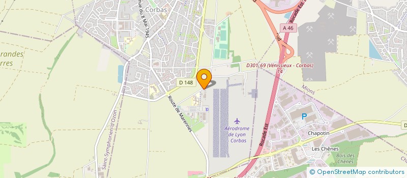 localisation de l'entreprise COMITE AUVERGNE RHONES-ALPES DE VOL A VOILE à CORBAS