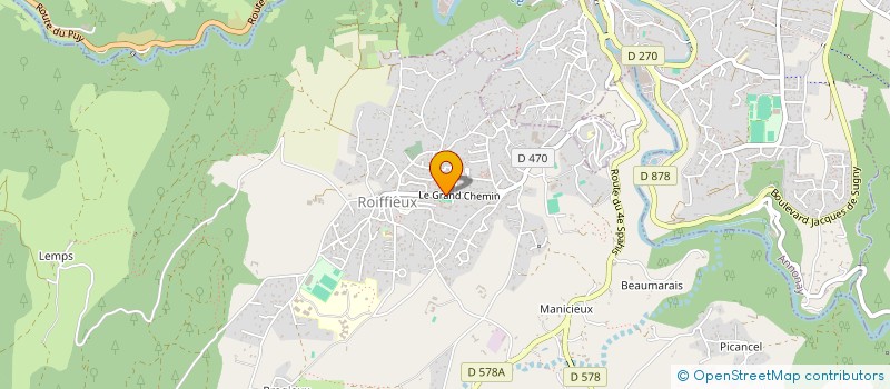 localisation de l'entreprise COMITE D'ACTION SOCIALE DU PERSONNEL DES SERVICES MUNICIPAUX DE ROIFFIEUX  ROIFFIEUX