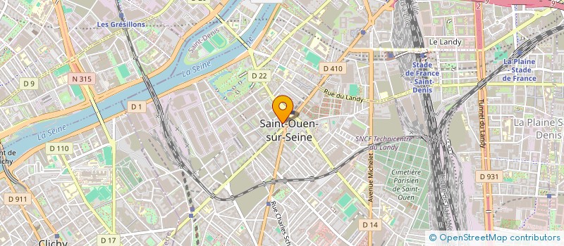 localisation de l'entreprise COMITE D'ACTION SOCIALE ET CULTURELLE DES FONCTIONNAIRES TERRITORIAUX ET AGENTS DES SERVICES PUBLICS DE LA VILLE DE SAIN à SAINT-OUEN-SUR-SEINE