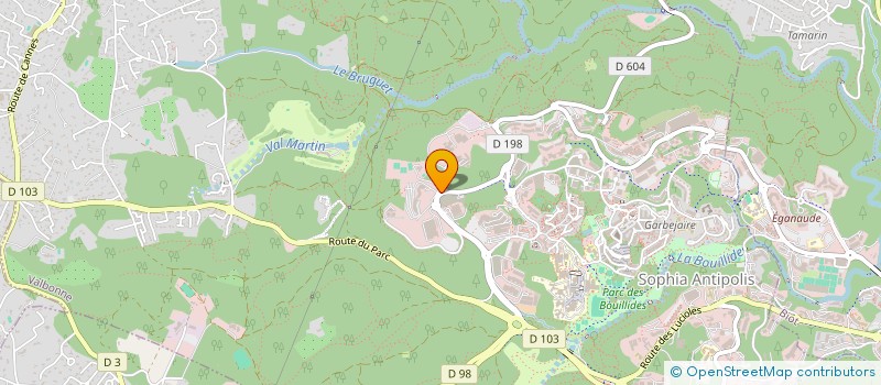 localisation de l'entreprise COMITE D'ACTION SOCIALE ET D'ANIMATION POUR LE PERSONNEL DE LA COMMUNAUTE D'AGGLOMERATION SOPHIA-ANTIPOLIS à VALBONNE