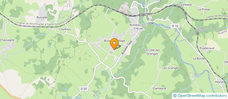 localisation de l'entreprise COMITE D'ANIMATION DE BUSSEAU SUR CREUSE à AHUN