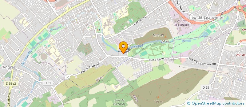 localisation de l'entreprise COMITE D ANIMATION ET DES FETES DU QUARTIER DU VAL DE SOUCHEZ à LIEVIN