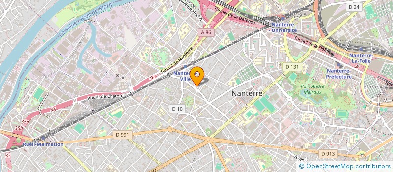 localisation de l'entreprise COMITE D'ENTREPRISE ASSEDIC 92 à NANTERRE