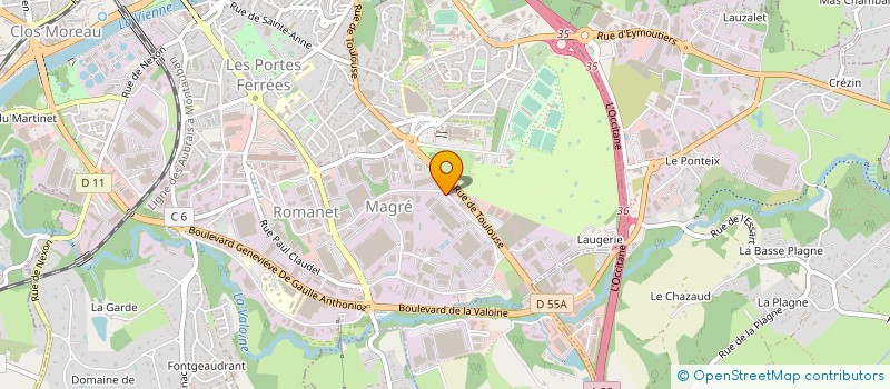 localisation de l'entreprise COMITE D'ENTREPRISE CERDEC FRANCE SA à LIMOGES