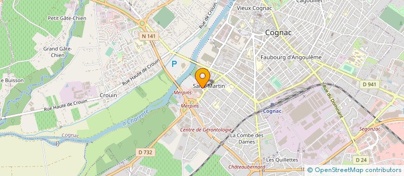 localisation de l'entreprise COMITE D ENTREPRISE DE CODIS SAS à COGNAC