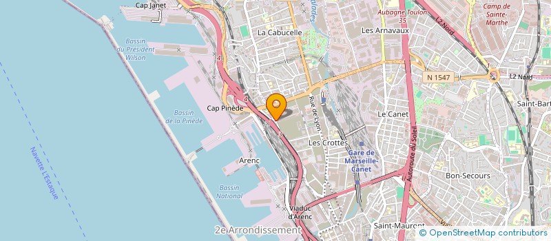 localisation de l'entreprise COMITE D ETABLISSEMENT ALSTHOM à MARSEILLE