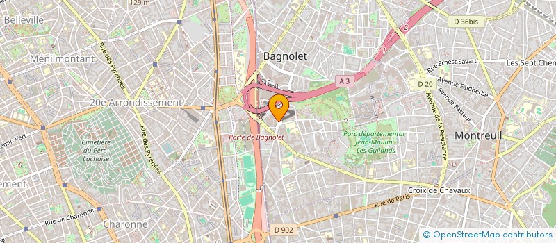 localisation de l'entreprise COMITE D ETABLISSEMENT CEGETEL à BAGNOLET