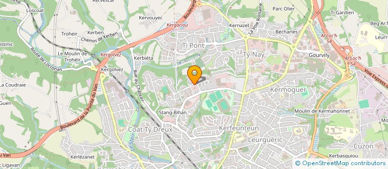 localisation de l'entreprise COMITE D ETABLISSEMENT DU FINISTERE DU CREDIT MUTUEL DE BRETAGNE à QUIMPER