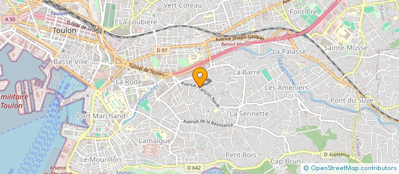 localisation de l'entreprise COMITE D'INTERET LOCAL DE BRUNET  TOULON