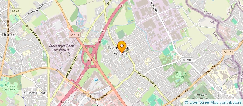 localisation de l'entreprise COMITE D'OEUVRES SOCIALES DU PERSONNEL DES SERVICES MUNICIPAUX DE LA VILLE DE NEUVILLE EN FERRAIN  NEUVILLE-EN-FERRAIN