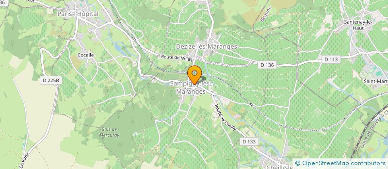 localisation de l'entreprise COMITE D'ORGANISATION DE LA SAINT VINCENT TOURNANTE DES MARANGES 2026  SAMPIGNY-LES-MARANGES