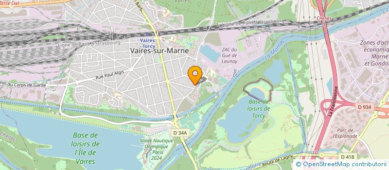 localisation de l'entreprise COMITE D'ORGANISATION ET DE SUPPORT DES MANIFESTATIONS D'AVIRON DE VAIRES SUR MARNE (C.O.S.M.A)  VAIRES-SUR-MARNE