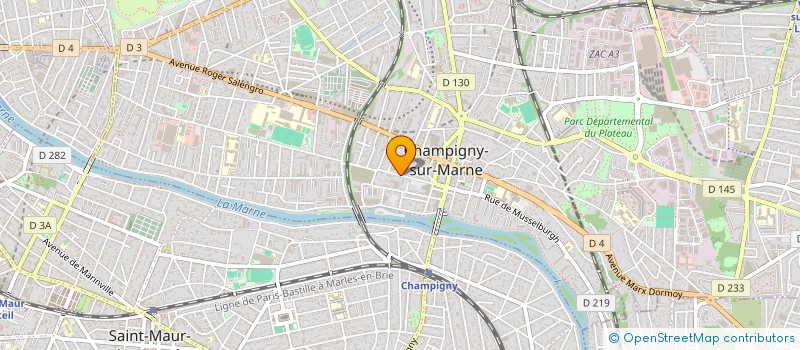 localisation de l'entreprise COMITE DE CHAMPIGNY DU MOUVEMENT DE LA PAIX  CHAMPIGNY-SUR-MARNE