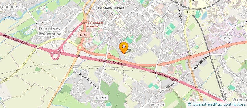 localisation de l'entreprise COMITE DE COORDINATION DES CENTRES DE LOISIRS DU PAS-DE-CALAIS  VERQUIN