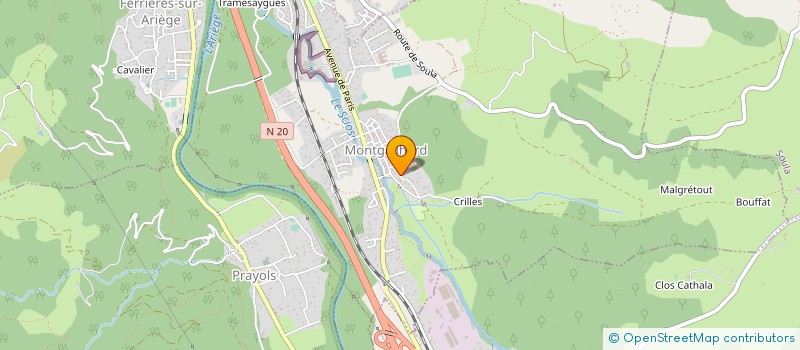 localisation de l'entreprise COMITE DE GESTION DU BOULODROME FOIX MONTGAILHARD à MONTGAILHARD