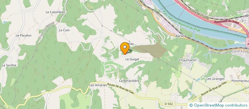 localisation de l'entreprise COMITE DE JOUTES ET SAUVETAGE NAUTIQUE DU RHONE - METROPLE DE LYON  SAINT-ROMAIN-EN-GAL