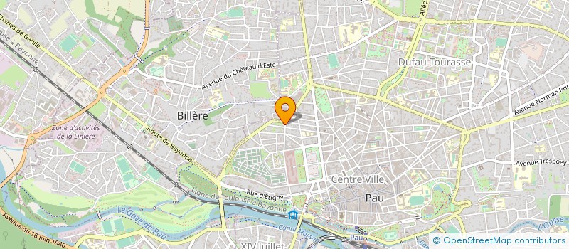 localisation de l'entreprise COMITE DE PAU ET DES P.A. CONTRE LES MALADIES RESPIRATOIRES ET LA TUBERCULOSE - LE SOUFFLE 64 à PAU