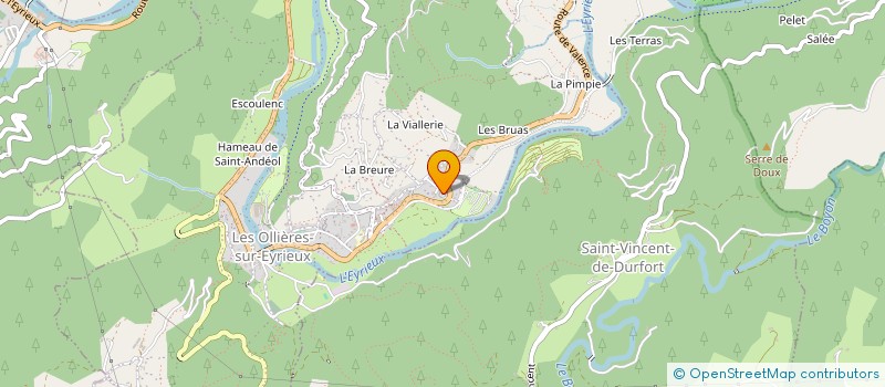 localisation de l'entreprise COMITE DE PAYS CENTRE ARDECHE à LES OLLIERES-SUR-EYRIEUX