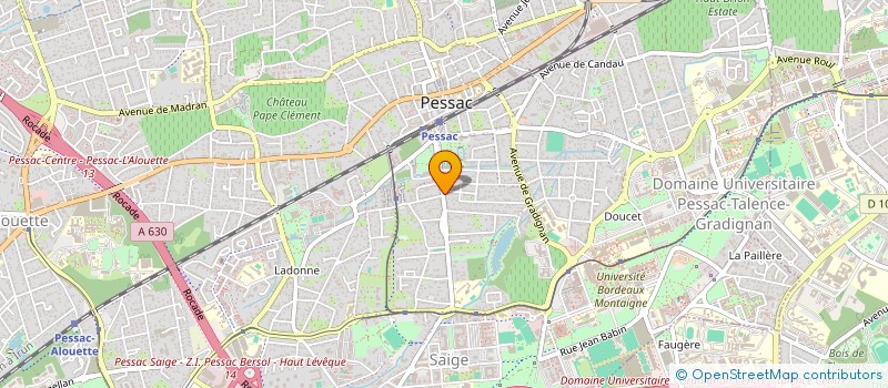 localisation de l'entreprise COMITE DE QUARTIER DE SARDINE - SYNDICAT DE BIENFAISANCE ET DE DEFENSE DES INTERETS DU QUARTIER à PESSAC