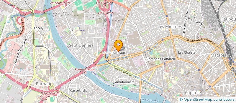 localisation de l'entreprise COMITE DE QUARTIER DES PONTS JUMEAUX (RUE CHAUSSAS, BD DE SUISSE, BD DE L'EMBOUCHURE, BD DE GENEVE, AVENUE D'ELCHE) à TOULOUSE