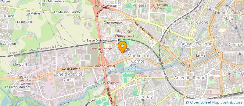 localisation de l'entreprise COMITE DE QUARTIER LORIENT - SAINT BRIEUC-MOULIN DU COMTE  RENNES
