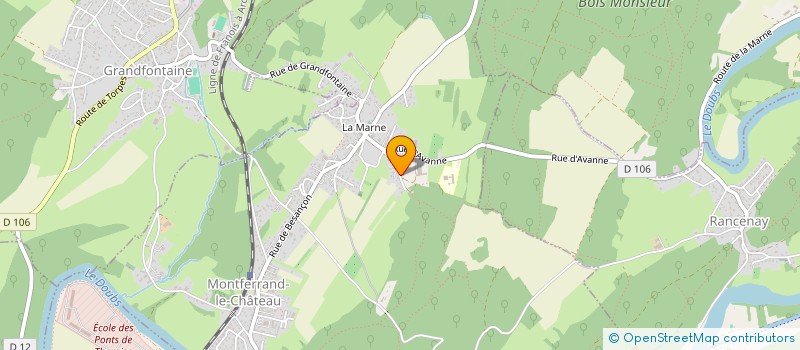 localisation de l'entreprise COMITE DEP DE BILLARD DU DOUBS  MONTFERRAND-LE-CHATEAU