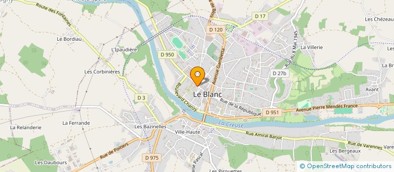 localisation de l'entreprise COMITE DEP DE L'INDRE DE CANOE KAYAK à LE BLANC