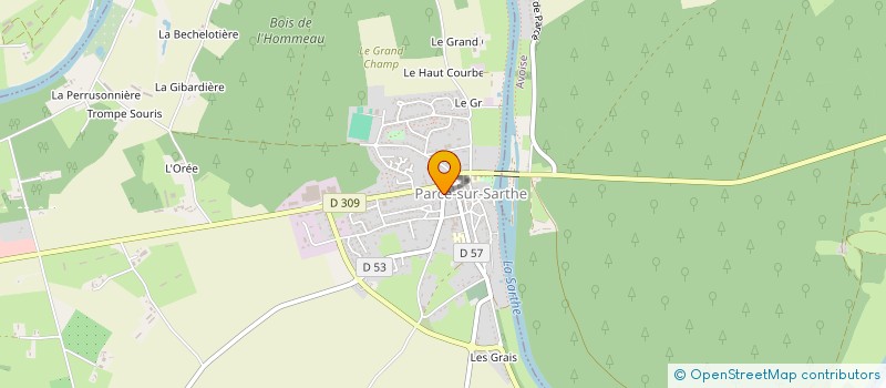 localisation de l'entreprise COMITE DEP DE LA SARTHE DE BADMINTON  PARCE-SUR-SARTHE