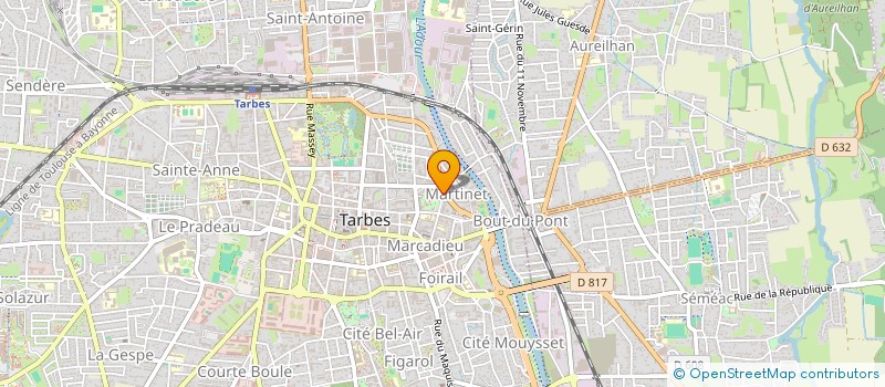 localisation de l'entreprise COMITE DEP DE ROLLER SKATING HAUTES PYRENEES  TARBES