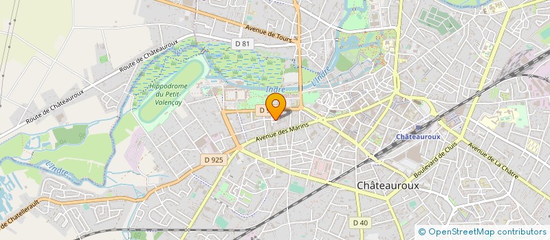localisation de l'entreprise COMITE DEP INDRE FED FRA ETUDES SPORTS SOUS-MARINS à CHATEAUROUX