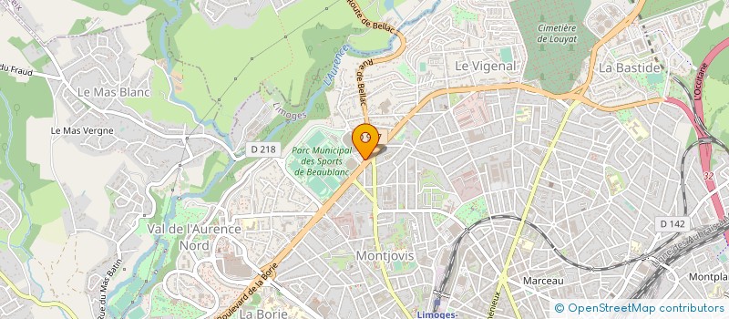 localisation de l'entreprise COMITE DEP OLYMPIQUE SPORTIF à LIMOGES