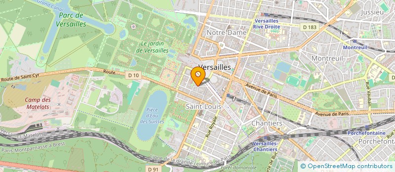 localisation de l'entreprise COMITE DEPARTEMENTAL DE DANSE DES YVELINES à VERSAILLES