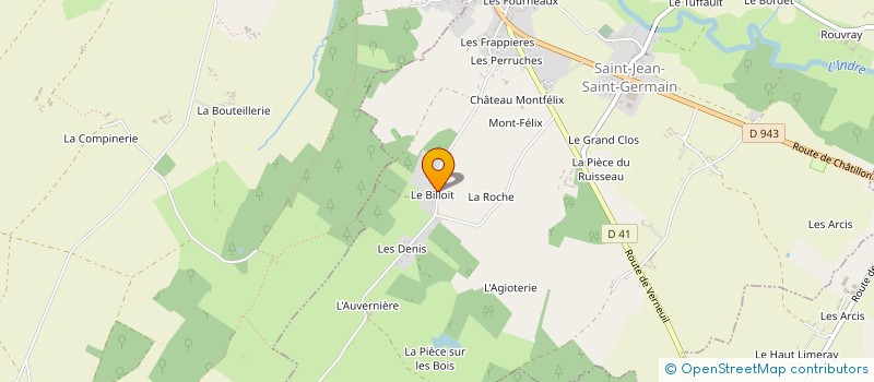 localisation de l'entreprise COMITE DEPARTEMENTAL DE KARATE 37  SAINT-JEAN-SAINT-GERMAIN