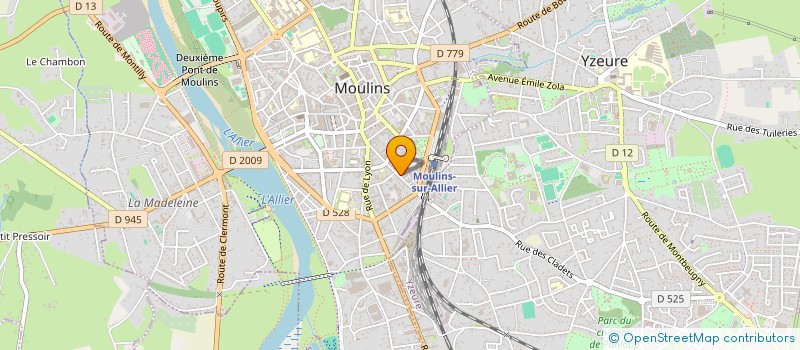 localisation de l'entreprise COMITE DEPARTEMENTAL DE L'ALLIER DE TENNIS DE TABLE  YZEURE