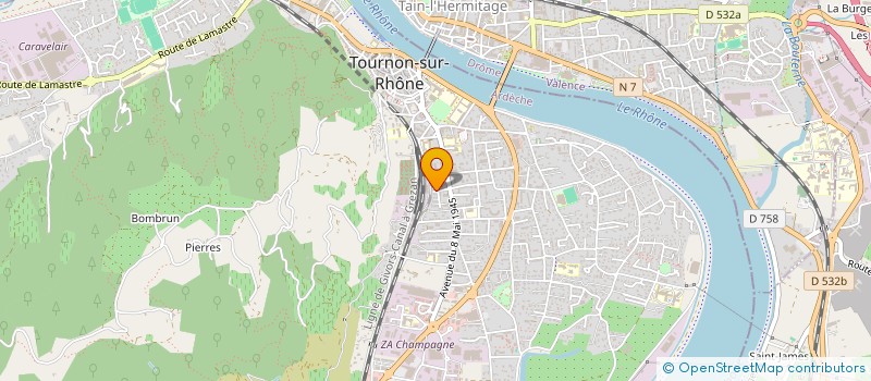 localisation de l'entreprise COMITE DEPARTEMENTAL DE L'ARDECHE DE SAVATE BOXE FRANCAISE ET DISCIPLINES ASSOCIEES à TOURNON-SUR-RHONE
