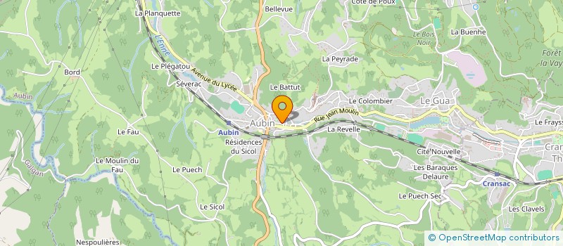 localisation de l'entreprise COMITE DEPARTEMENTAL DE L'AVEYRON F.F.S.T.B.  CRANSAC