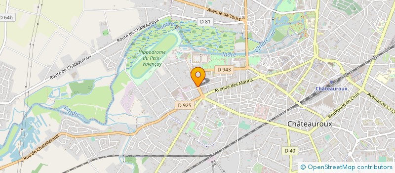 localisation de l'entreprise COMITE DEPARTEMENTAL DE L'INDRE DE L'UNION SPORTIVE DE L'ENSEIGNEMENT DU PREMIER DEGRE à CHATEAUROUX