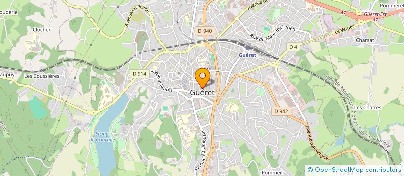 localisation de l'entreprise COMITE DEPARTEMENTAL DE LA CREUSE DES AMIS DE LA RESISTANCE (ASSOCIATION NATIONALE DES ANCIENS COMBATTANTS DE LA RESISTA à GUERET