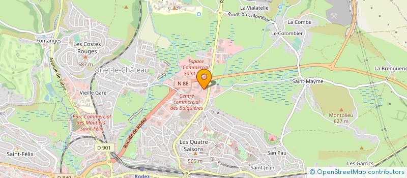 localisation de l'entreprise COMITE DEPARTEMENTAL DE LA FEDERATION FRANCAISE DE LA MONTAGNE ET DE L'ESCALADE DE L'AVEYRON  ONET-LE-CHATEAU