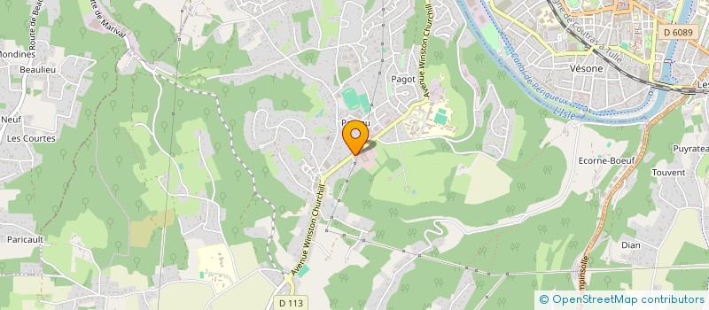 localisation de l'entreprise COMITE DEPARTEMENTAL DE LA FFWAEMC (FEDERATION FRANCAISE DE WUSHU ARTS ENERGETIQUES ET MARTIAUX CHINOIS)  COULOUNIEIX-CHAMIERS