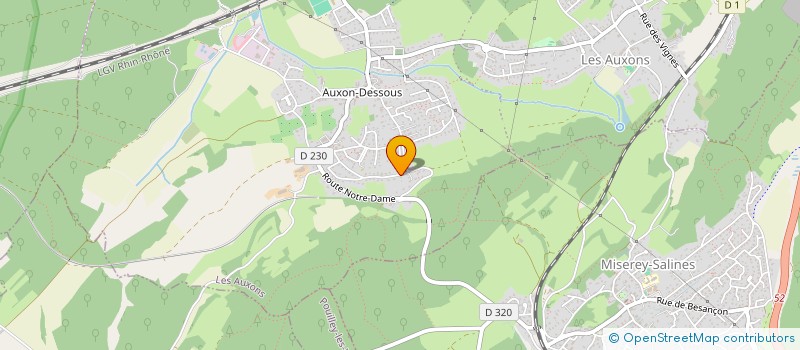 localisation de l'entreprise COMITE DEPARTEMENTAL DE LA RANDONNEE PEDESTRE DU DOUBS  LES AUXONS