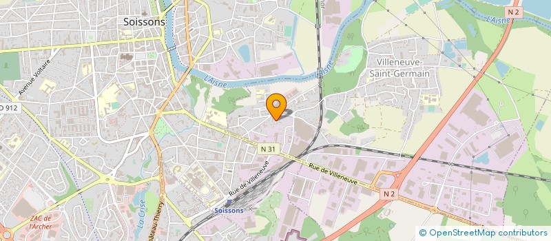 localisation de l'entreprise COMITE DEPARTEMENTAL DE NATATION DE L'AISNE à VILLENEUVE-SAINT-GERMAIN