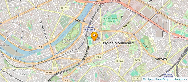 localisation de l'entreprise COMITE DEPARTEMENTAL DE ROLLER SPORTS DES HAUTS DE SEINE à ISSY-LES-MOULINEAUX