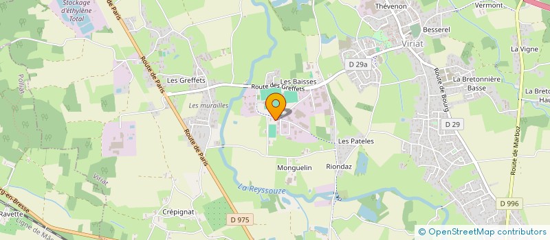localisation de l'entreprise COMITE DEPARTEMENTAL DE RUGBY DE L'AIN à VIRIAT