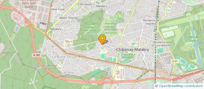 localisation de l'entreprise COMITE DEPARTEMENTAL DE TENNIS DE TABLE DES HAUTS-DE-SEINE à CHATENAY-MALABRY